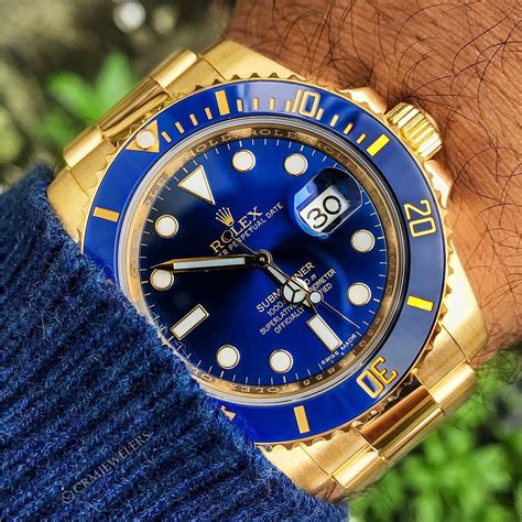 rose gold blue face rolex|gold submariner blue face.